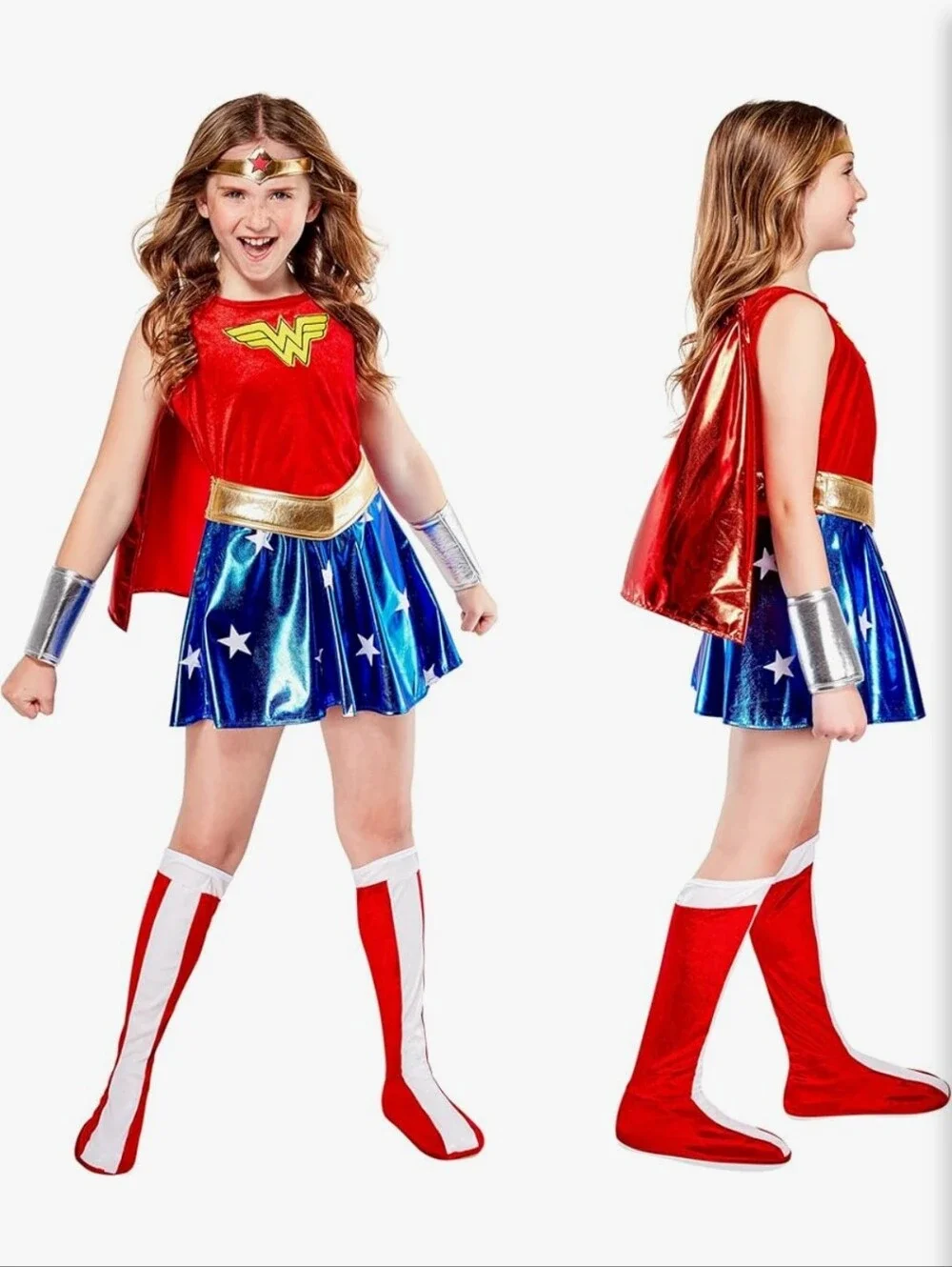 Wonder Woman Kids Red & Blue Superhero Costume